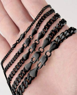 Men's Stainless Steel Black Plated Curb Chain Bracelet