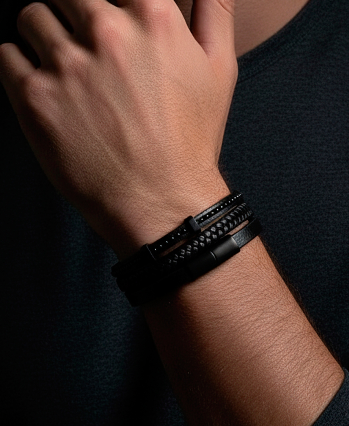 Rhona Sutton Men's Ardent Leather & Stainless Steel Bracelet