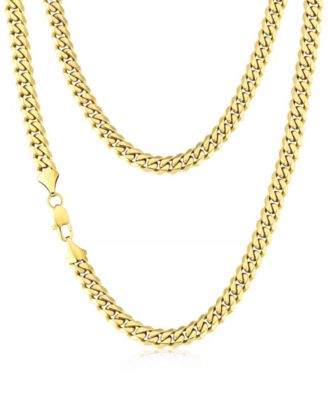 Men's Stainless Steel Cuban Chain Necklace in 14k Gold Plated