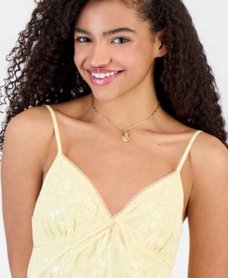 Juniors' Beaded Babydoll Tank