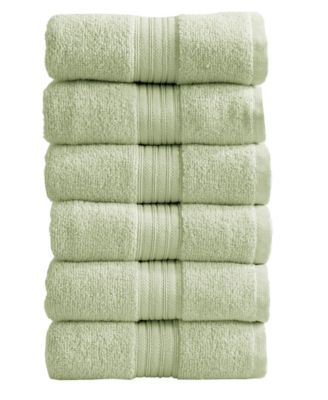 Quick-Drying Cotton 6-Piece Hand Towel Set, 26" x 16"