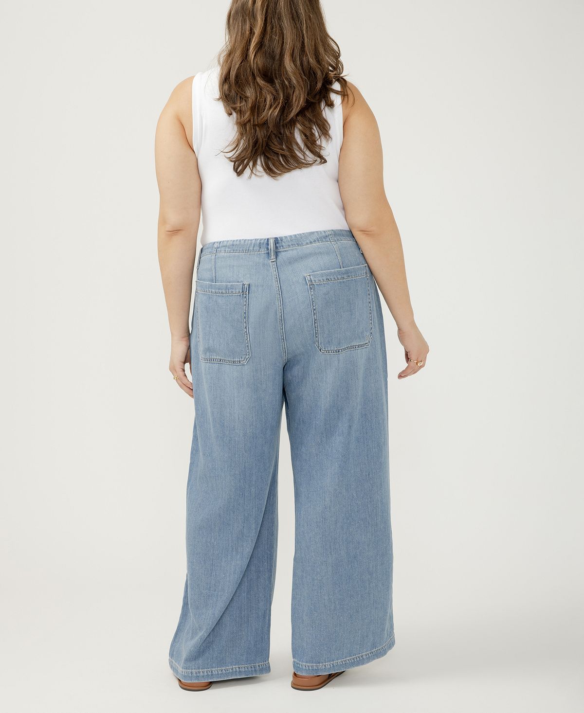 Silver Jeans Co. Plus Size Wide-Leg Drawstring Jeans view 5 — MAYCSS fashion products