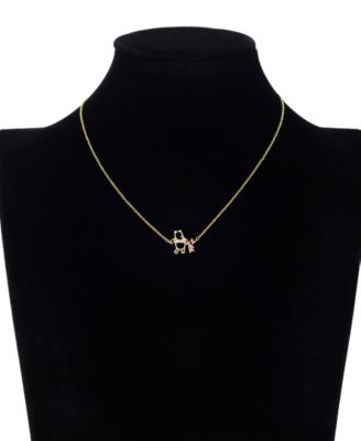 Winnie the Pooh and Piglet Cubic Zirconia Pendant Necklace