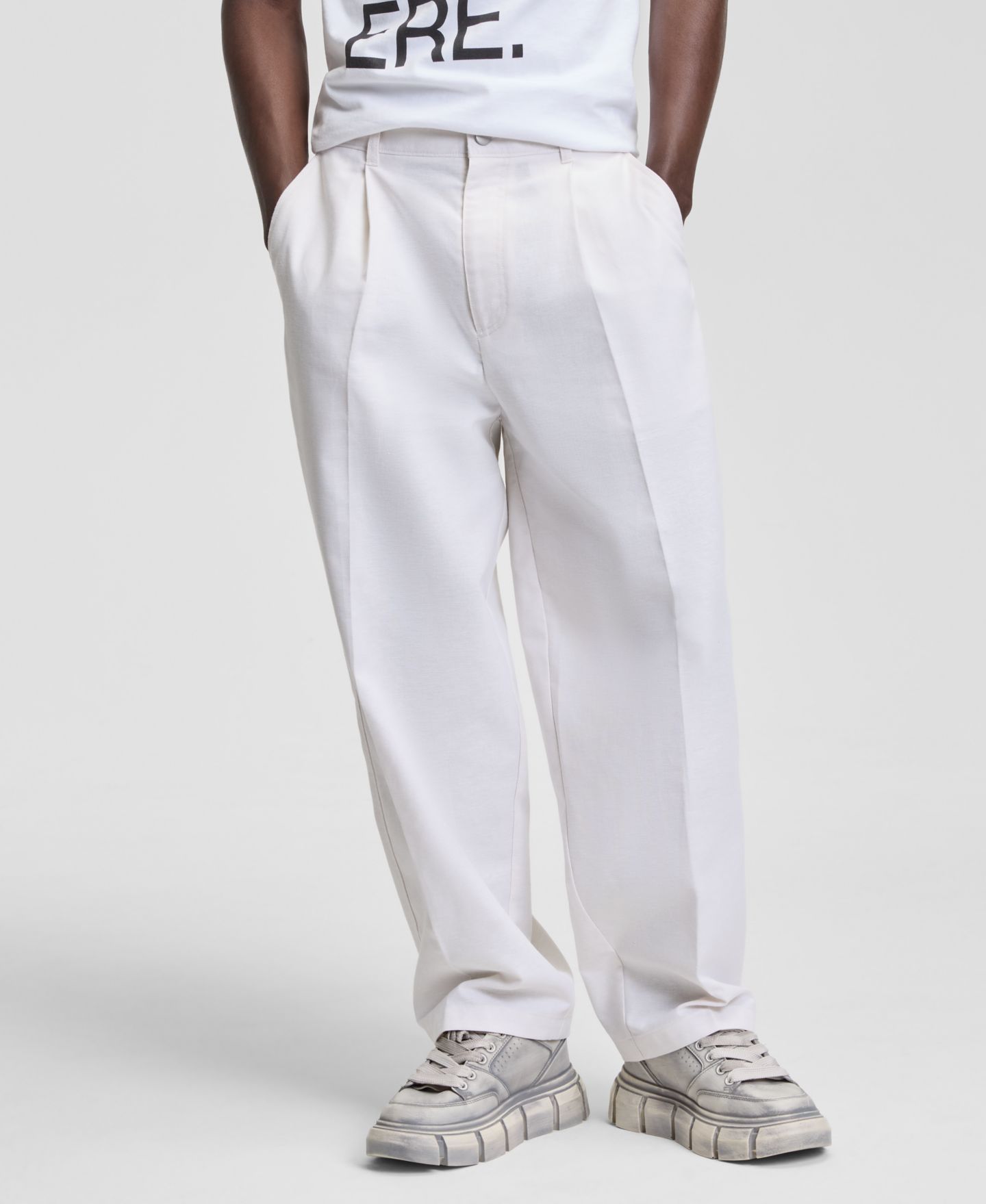 Мужские брюки Mode of One Linen & Cotton Baggy Barrel, цвет: Состаренный кремовый — фото 2
