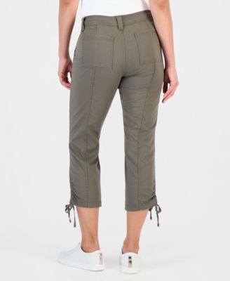 Petite Mid-Rise Tie-Hem Capri Pants
