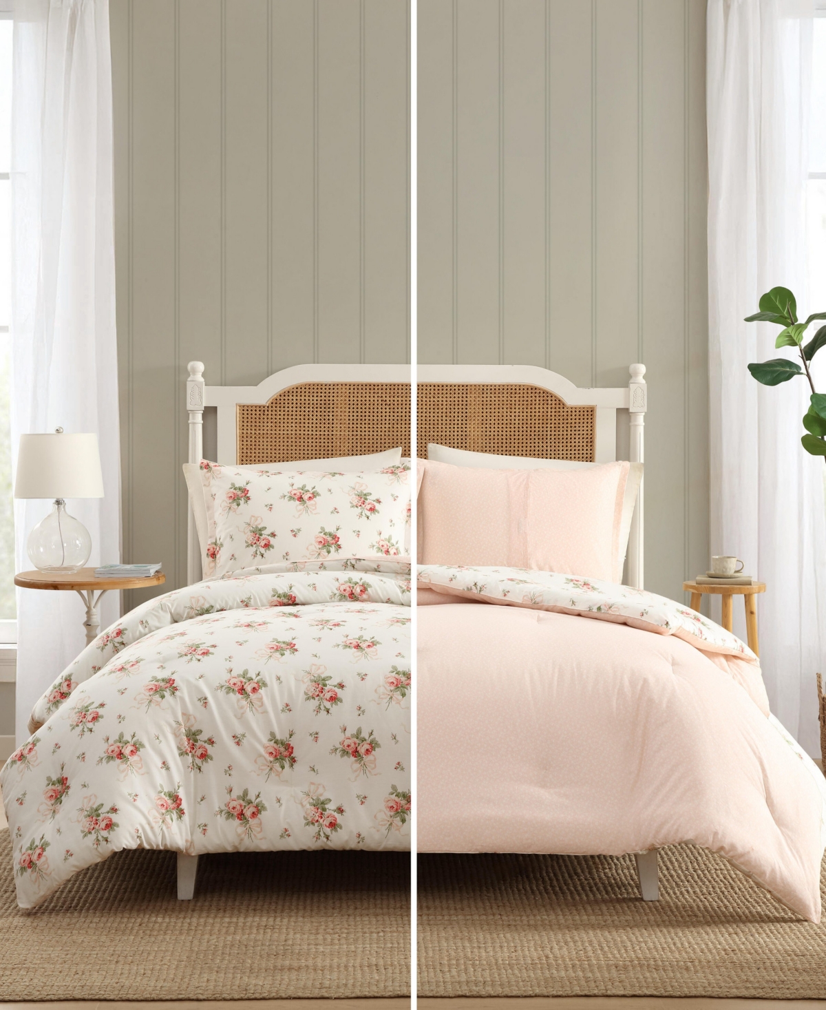 Laura Ashley Ribbon Bouquet 3-Pc. Comforter Set