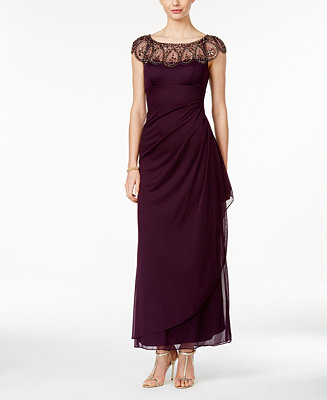 XSCAPE Petite Embellished Illusion Gown & Reviews - Dresses - Petites ...