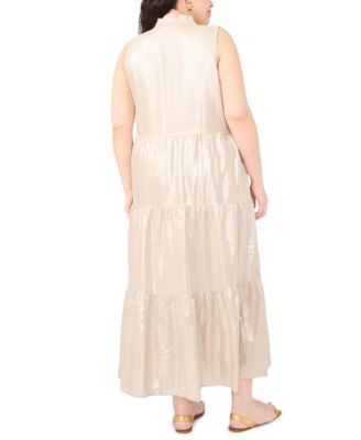 Plus Size Sleeveless Tiered Ruffle Maxi Dress
