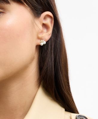 Faux Mother of Pearl Cherry Stud Earrings
