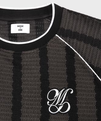 Men's Crochet-Stripe Relaxed T-Shirt