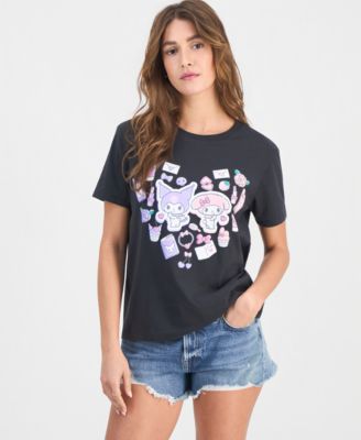 Juniors' Kuromi Graphic Print T-Shirt