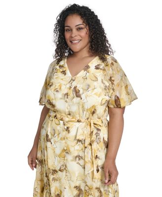 Plus Size Printed Midi Dress