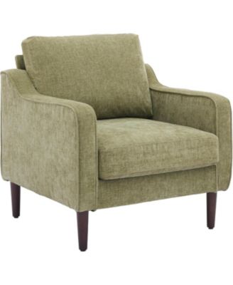 Mid-Century Modern Accent Chairs,Modern Linen Fabric Armchair for Living Room,Comfy Sofa Chairs with Scooped Arms