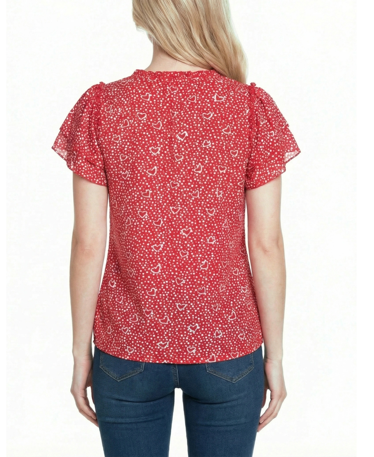 Ny Collection Women's Double Flutter-Sleeve Top