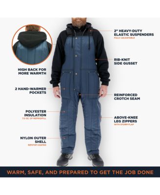 Men's Cooler Wear Bib Overalls - 10°F Comfort, Insulated, Water-Repellent, Durable, Workwear for Freezer & Cold Environments