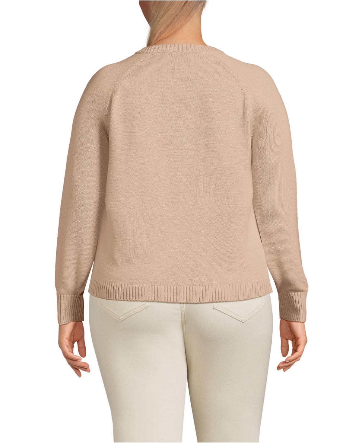 Lands' End Plus Drifter Raglan Crew Sweater