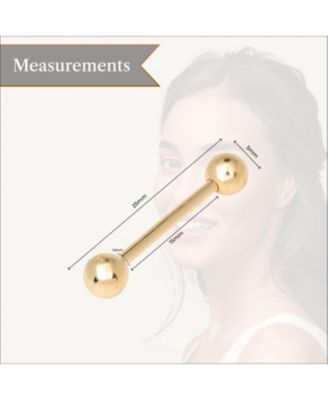 Solid 14k Gold Ball Straight Barbell Internally Threaded Tongue Ring