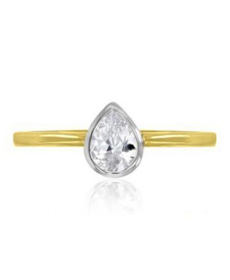 4-Pc. Polished Cubic Zirconia Quadruple Ring in 14k Yellow Gold Over Sterling Silver