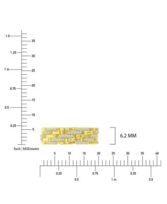 Cubic Zirconia Eternity Chain Ring in 14k Yellow Gold Over Sterling Silver