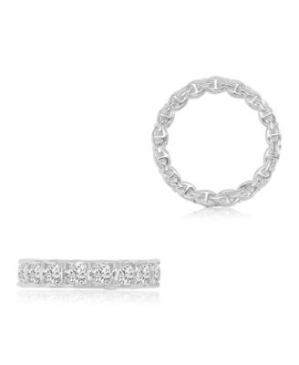 Cubic Zirconia Eternity Ring in Rhodium Over Sterling Silver