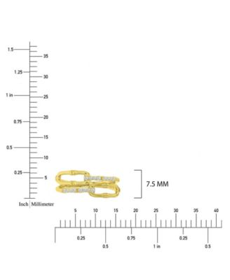 Elegant Cubic Zirconia Link Ring in 14k Yellow Gold Over Sterling Silver