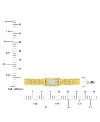 Cubic Zirconia Ring in 14k Yellow Gold Over Sterling Silver