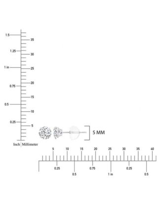 White Swarovski Zirconia Solitaire Earrings in 14k White Gold