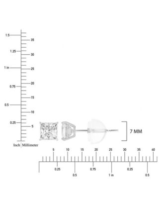 White Swarovski Zirconia Solitaire Earrings in 14k White Gold