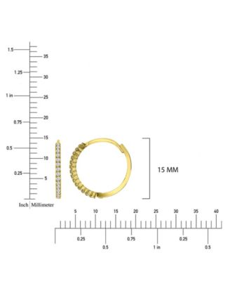 Cubic Zirconia Hoop Earrings in 14k Yellow Gold