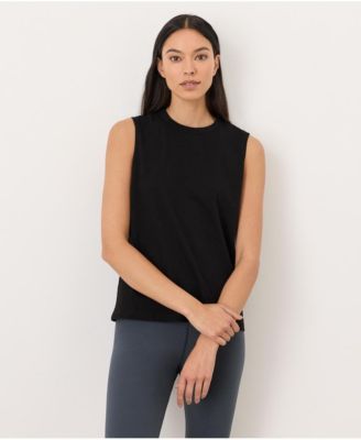 Women's Cotton Slub High Neck Tank Top