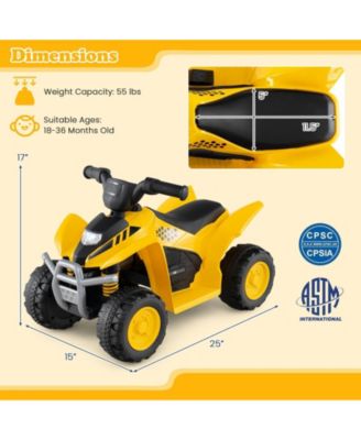 6V Kids Ride on ATV CAT-Licensed with Horn Sound for 18-36 Months Old.