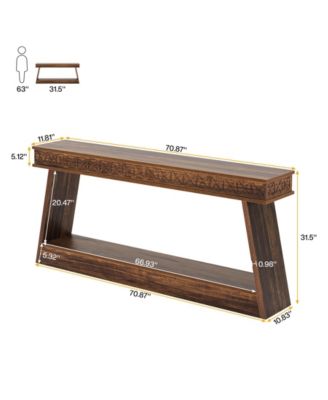 Farmhouse Console Table, Wood 70.9 Inch Extra Long Entryway Table with Storage, Narrow Long Sofa Tables Behind Couch