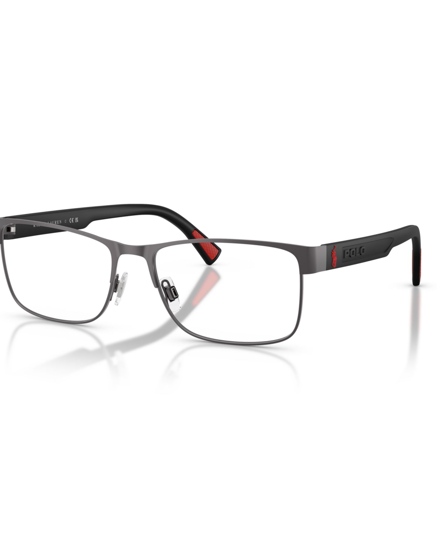 Мужские очки Polo Ralph Lauren Man Rectangle Metal PH1244 Eyeglasses, цвет: Тёмный графитовый металлик — фото 1