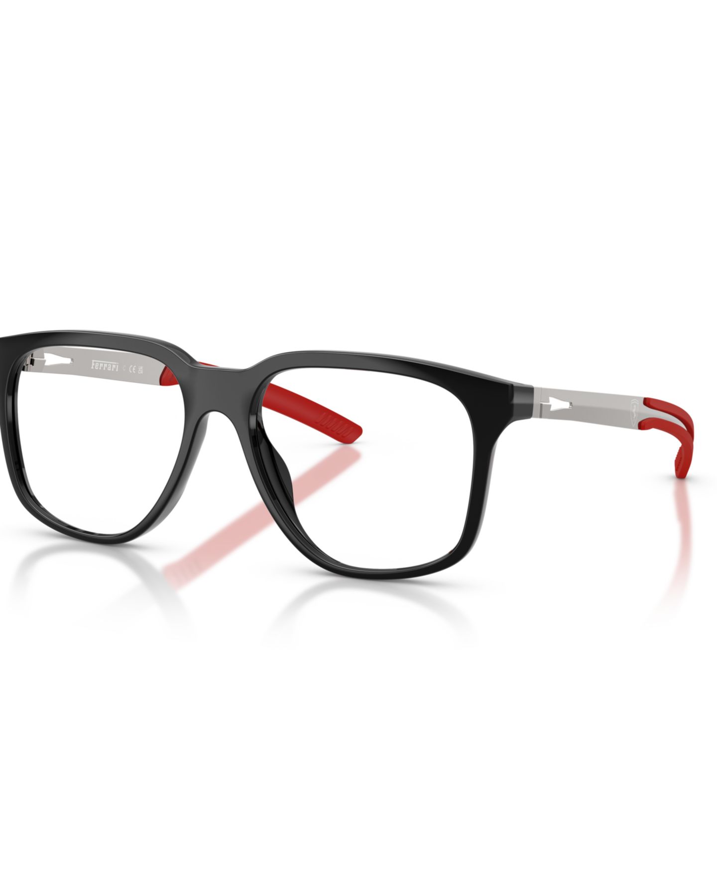 Мужские очки Scuderia Ferrari Man Pillow Plastic FZ8027U Eyeglasses, цвет: Чёрный блестящий — фото 1