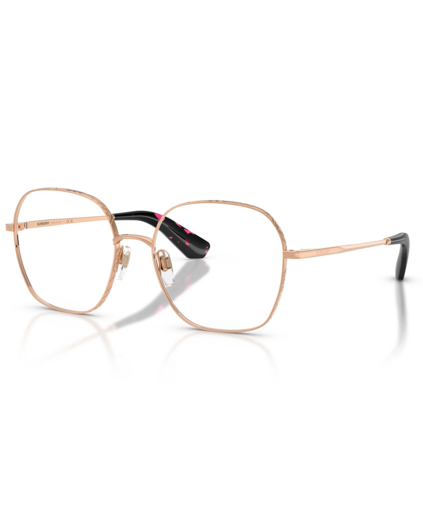 Женские очки Burberry Woman Square Metal BE1399 Eyeglasses, цвет: Розовое золото — фото 1
