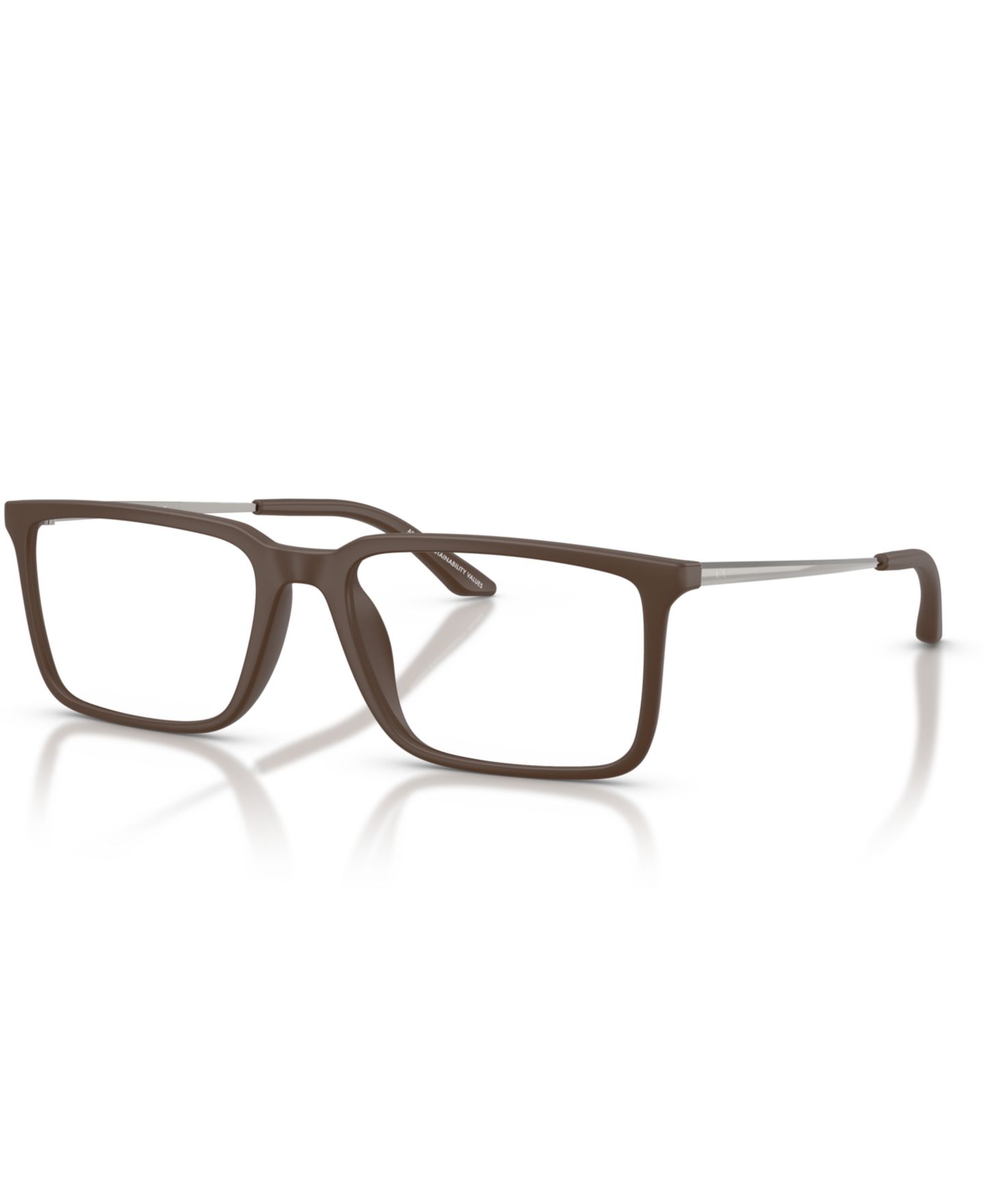 Мужские очки A|X Armani Exchange Armani Exchange Man Square Plastic AX3141U Eyeglasses, цвет: Матовый коричневый — фото 1