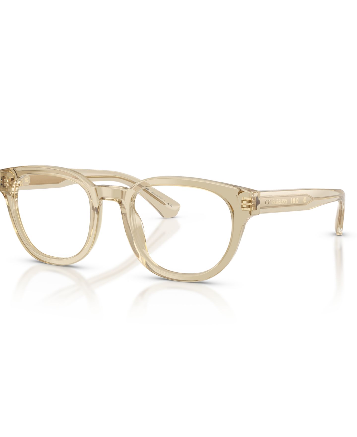 Мужские очки Burberry Man Round Plastic BE2454 Eyeglasses, цвет: Бежевый — фото 1