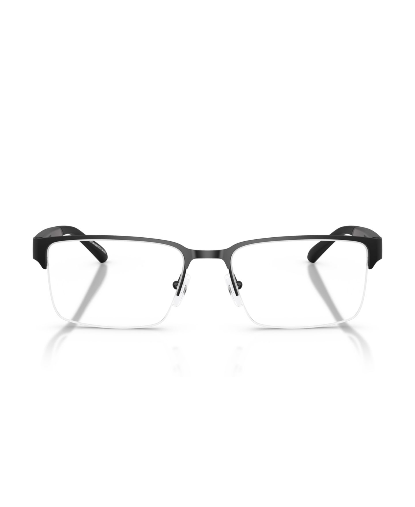 Мужские очки A|X Armani Exchange Armani Exchange Man Rectangle Metal AX1075 Eyeglasses, цвет: Матовый чёрный — фото 5