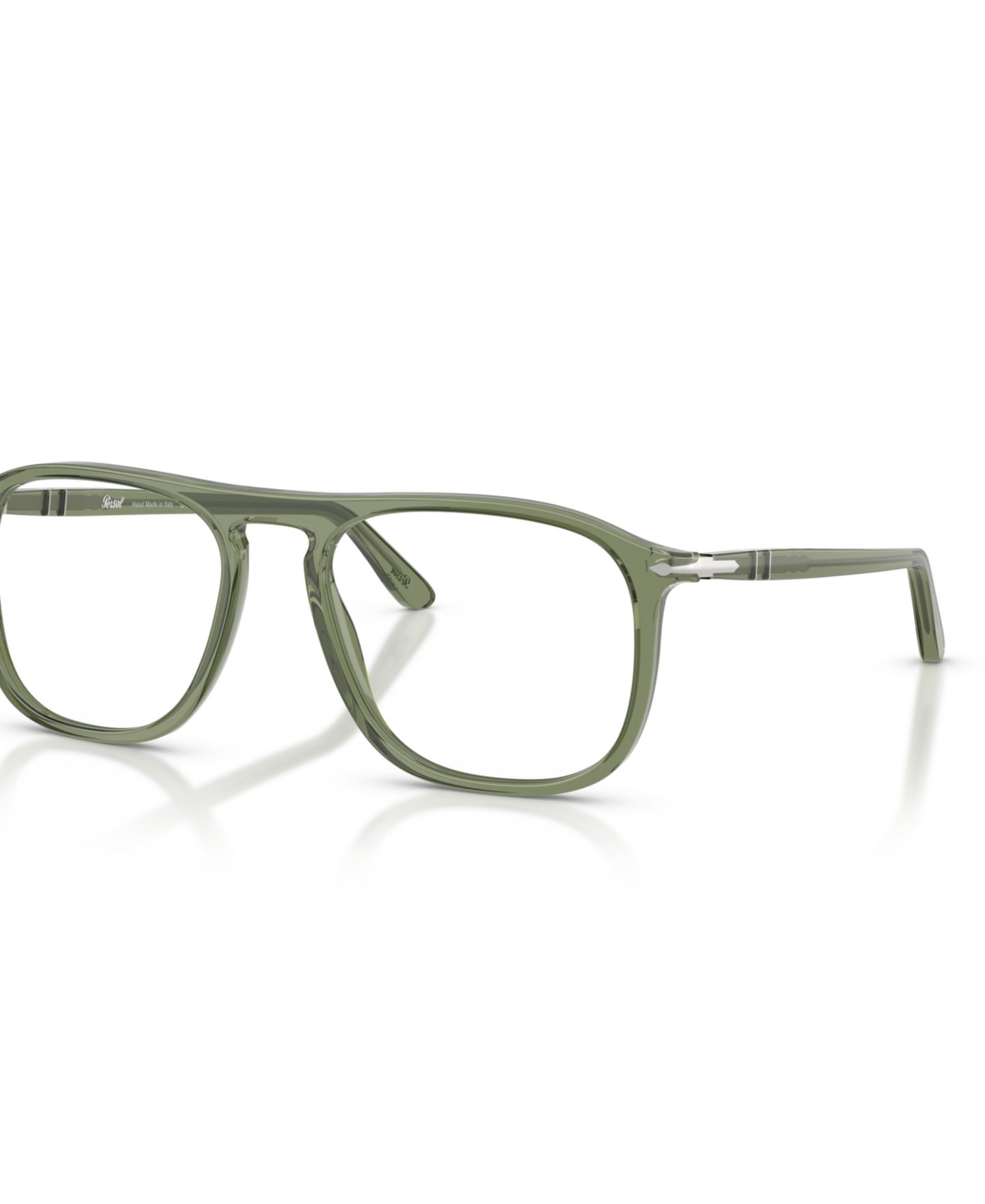 Очки Persol Unisex Square Plastic PO3392V Eyeglasses, цвет: Прозрачный зелёный — фото 1