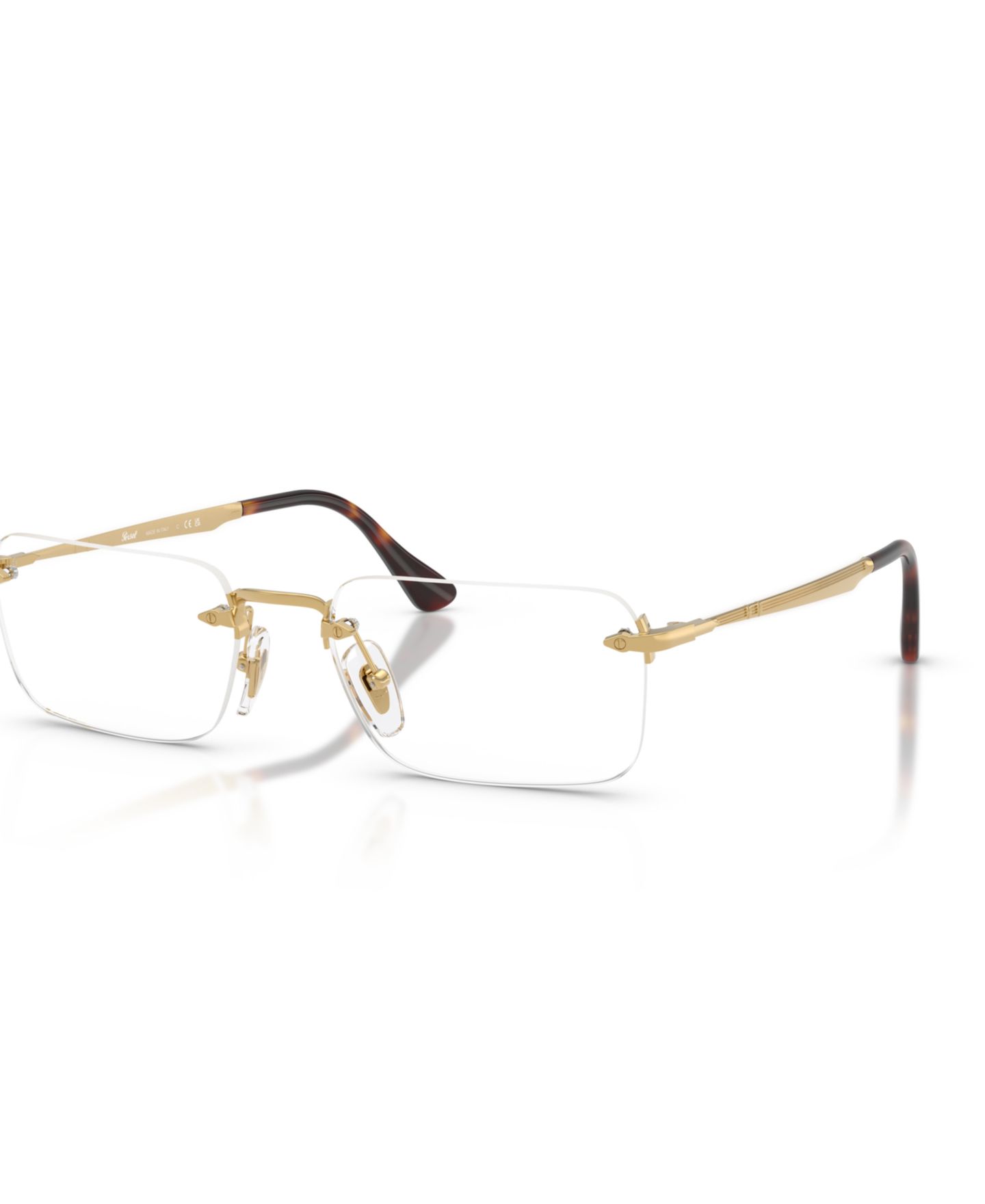 Очки Persol Unisex Rectangle Metal PO1030V - Luc Eyeglasses, цвет: Золотой — фото 1
