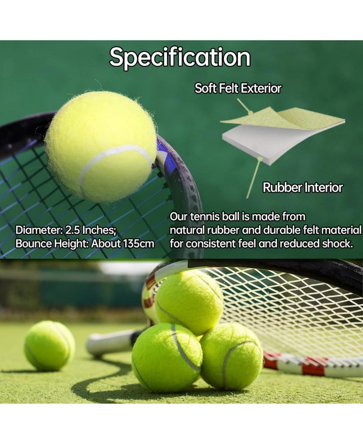 Magicorange Pack of 12 Advanced Training Tennis Balls for Beginners Practice Balls with Durable Felt and Mesh Carrying Bag for All Courts
