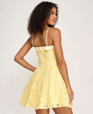 Junior's Bow Front Lace Dress