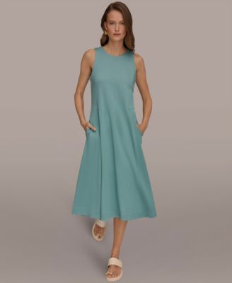 Women's Crewneck Midi Cotton Dress