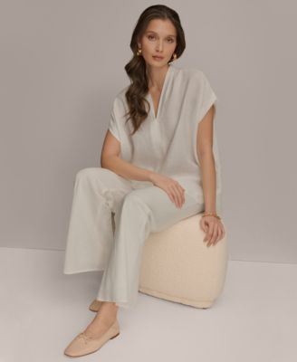 Women's Linen V-Neck Linen Top