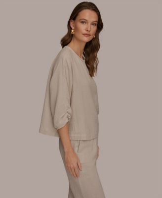 Women's Boat Neck Cotton Blouse