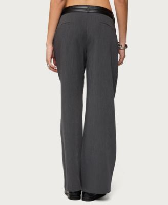 Women's Andy Double Belt Straight Leg Tailored Pants