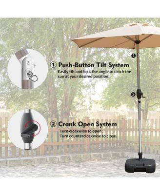 7.5FT Patio Umbrella, Outdoor Table Umbrella with Push Button Tilt and Crank