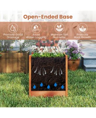 Wooden Raised Garden Bed Planter with Trellis for Outdoors