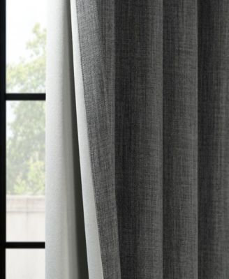 French Pleat Textured Faux Linen Room Darkening Curtain