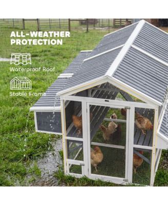 Chicken Coop, Wooden Hen House with Feeders and Nesting Boxes